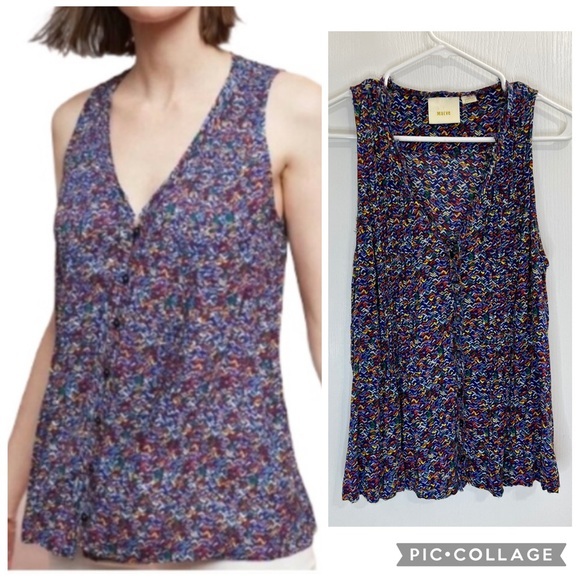 Maeve Tops - Maeve Anthropologie Multicolor Sleeveless Women's button down Top size M